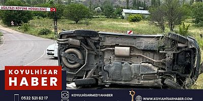 HAFİF TİCARİ ARAÇ DEVRİLDİ : 1 ÖLÜ 2 YARALI